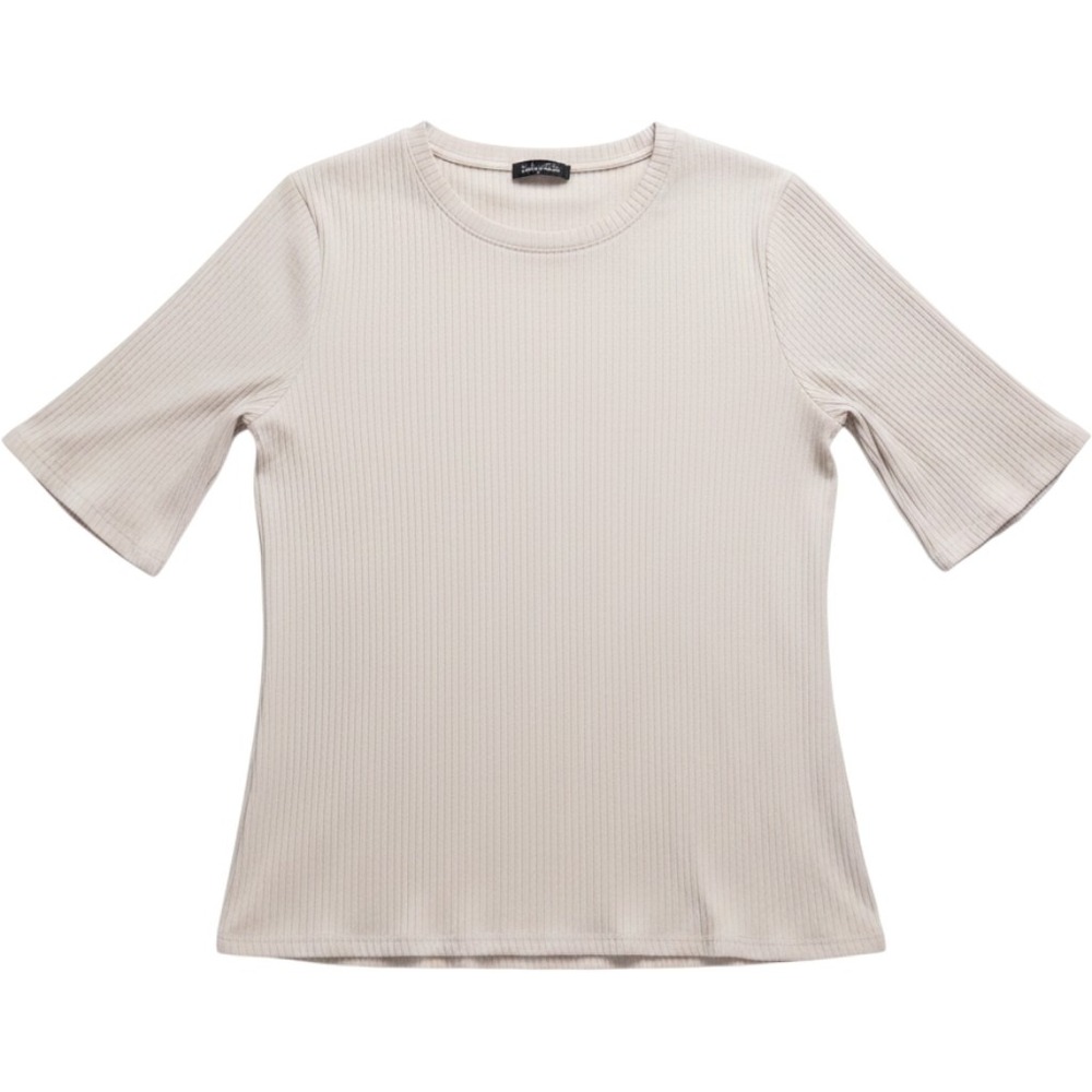 Splendid Shirt Womens Medium White Crew Neck Short Sleeve Ribbed Stretch Top